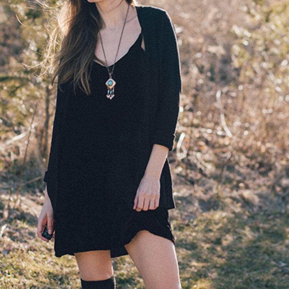 Black Velvet Slip Dress